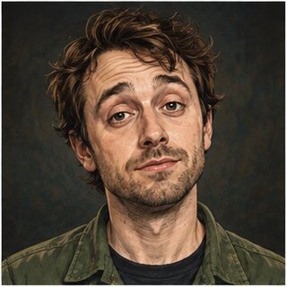 Caricature portrait of Geoffrey Asmus