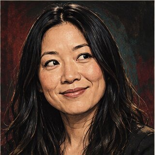 Caricature portrait of Leslie Liao