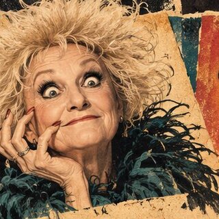 Caricature portrait of Phyllis Diller