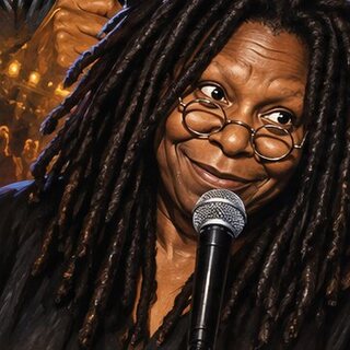 Caricature portrait of Whoopi Goldberg