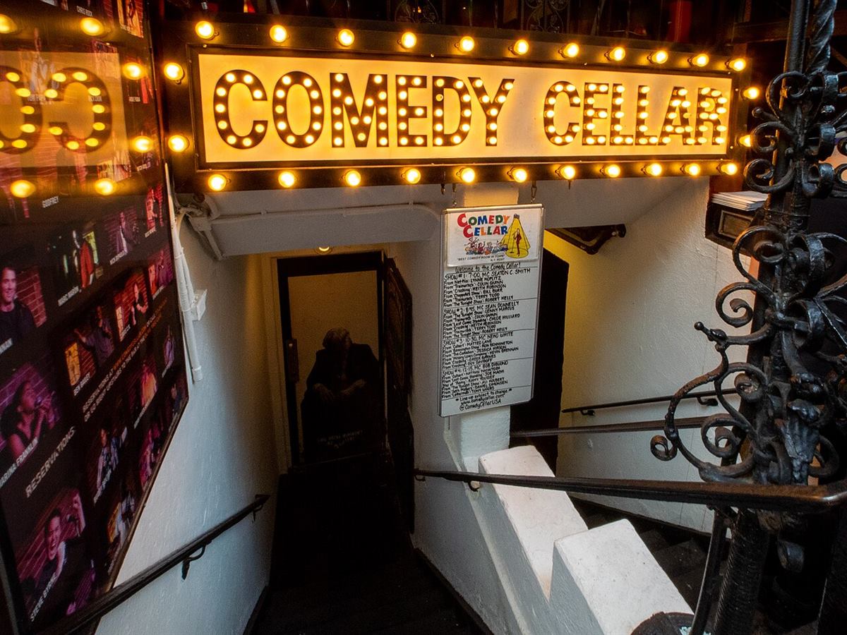 The stage at the Comedy Cellar in New York